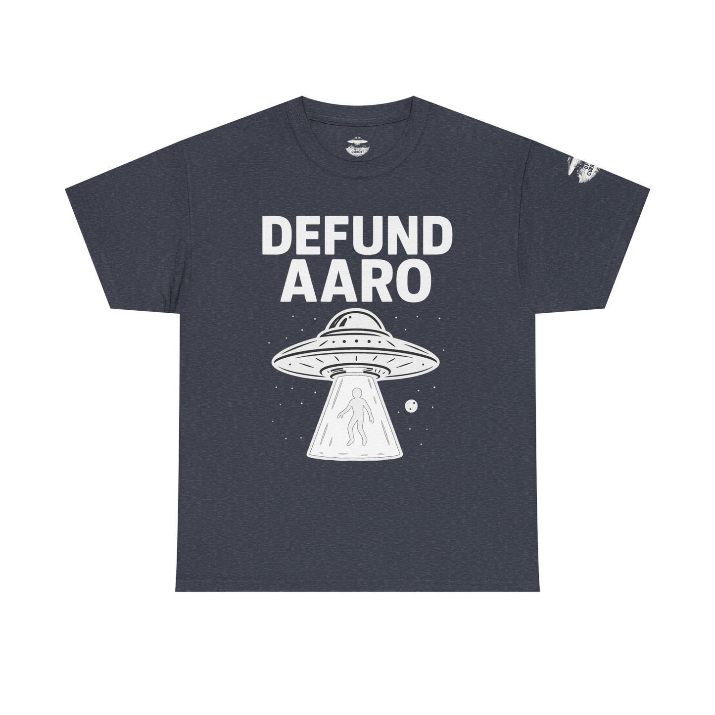 Defund AARO UFO T-Shirt – Bold Statement on UAP Disclosure and Government Secrecy | Unisex Heavy Cotton Tee