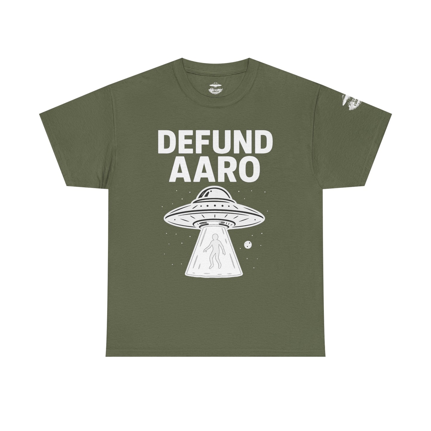Defund AARO UFO T-Shirt – Bold Statement on UAP Disclosure and Government Secrecy | Unisex Heavy Cotton Tee