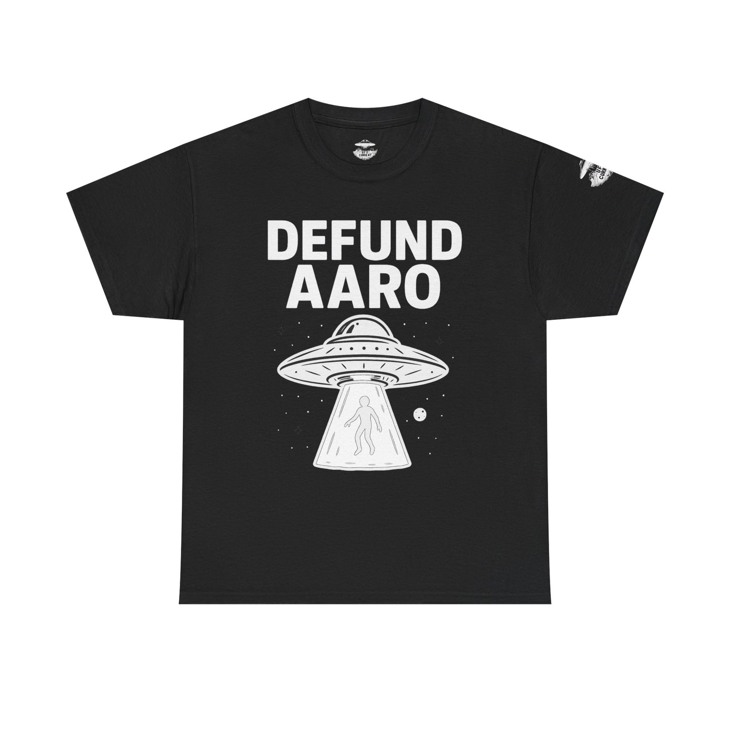 Defund AARO UFO T-Shirt – Bold Statement on UAP Disclosure and Government Secrecy | Unisex Heavy Cotton Tee