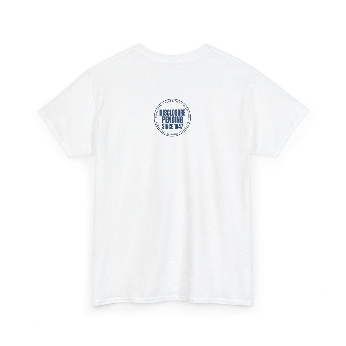 UFO Current Logo T-Shirt – Subtle Left Chest UAP Emblem | Unisex Heavy Cotton Tee