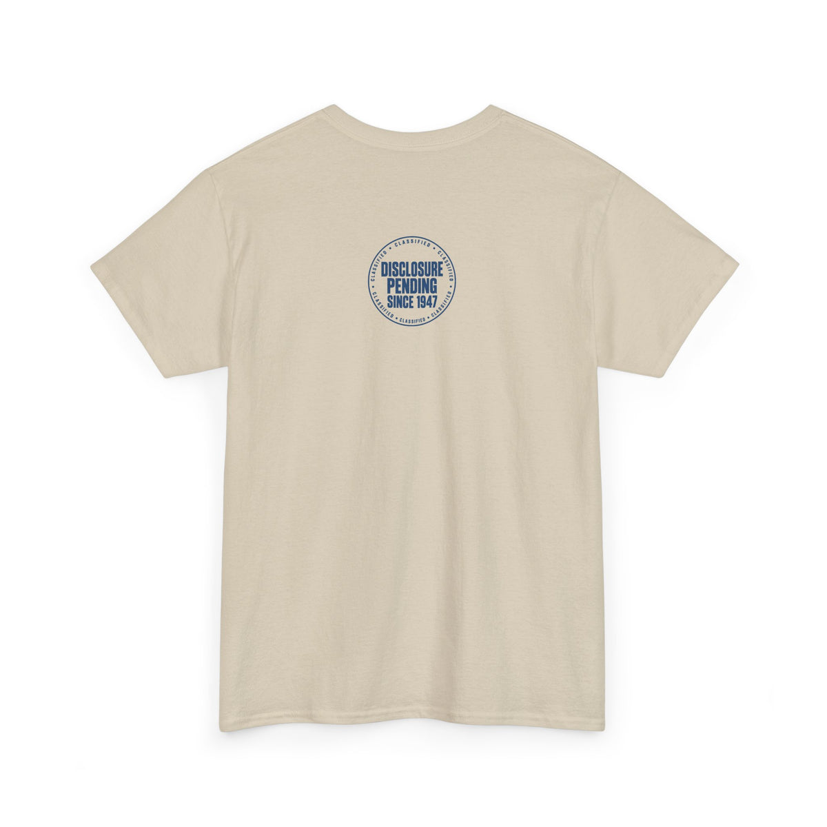 UFO Current Logo T-Shirt – Subtle Left Chest UAP Emblem | Unisex Heavy Cotton Tee
