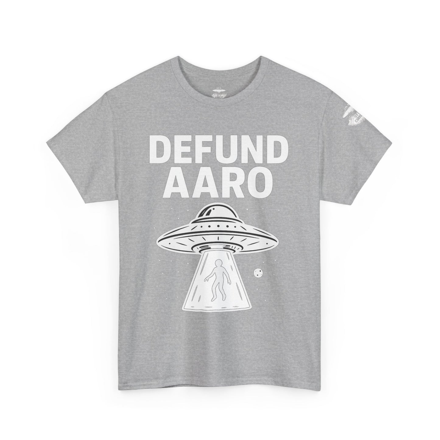 Defund AARO UFO T-Shirt – Bold Statement on UAP Disclosure and Government Secrecy | Unisex Heavy Cotton Tee