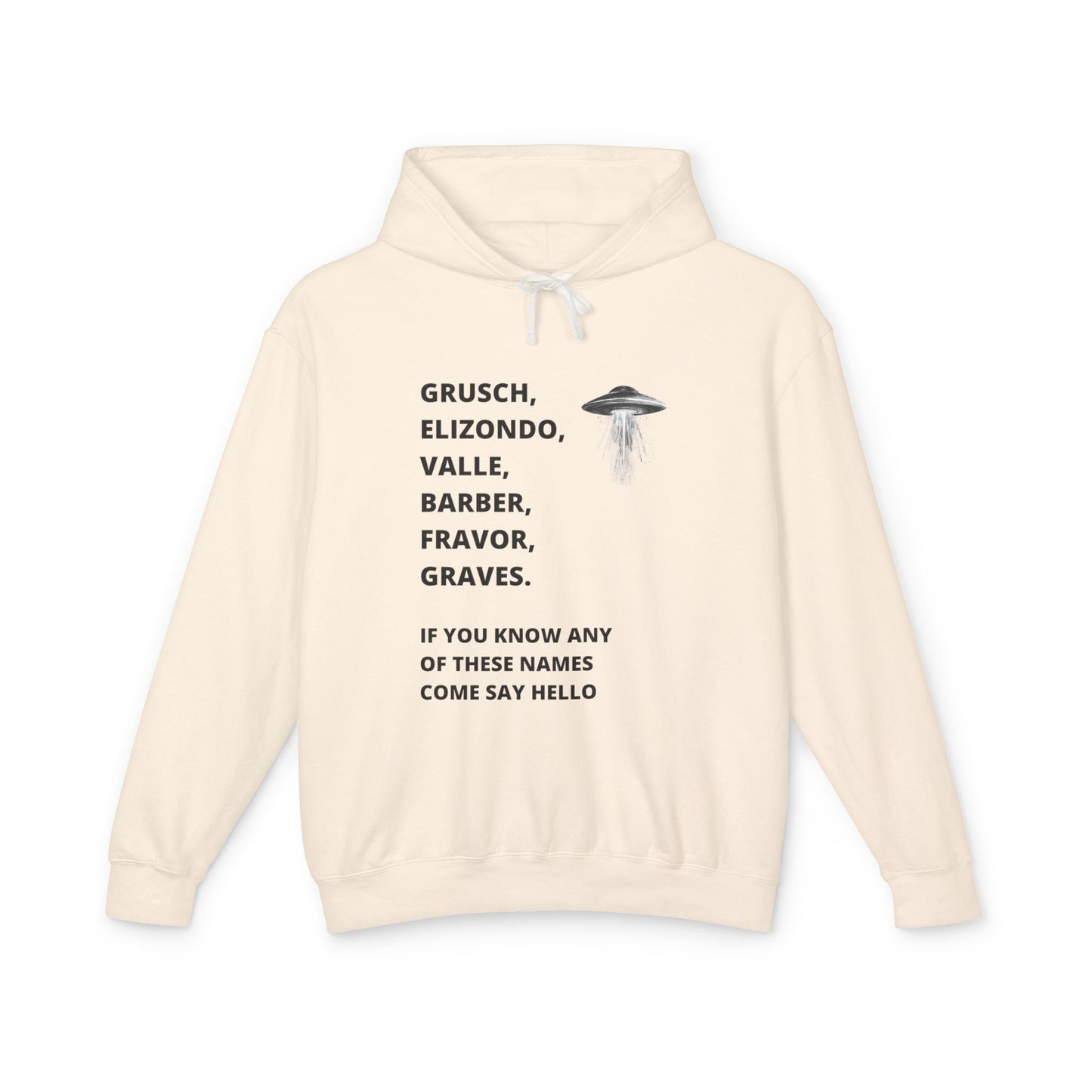 UFO Disclosure Insider Names Hoodie – Grusch, Elizondo, Barber & More