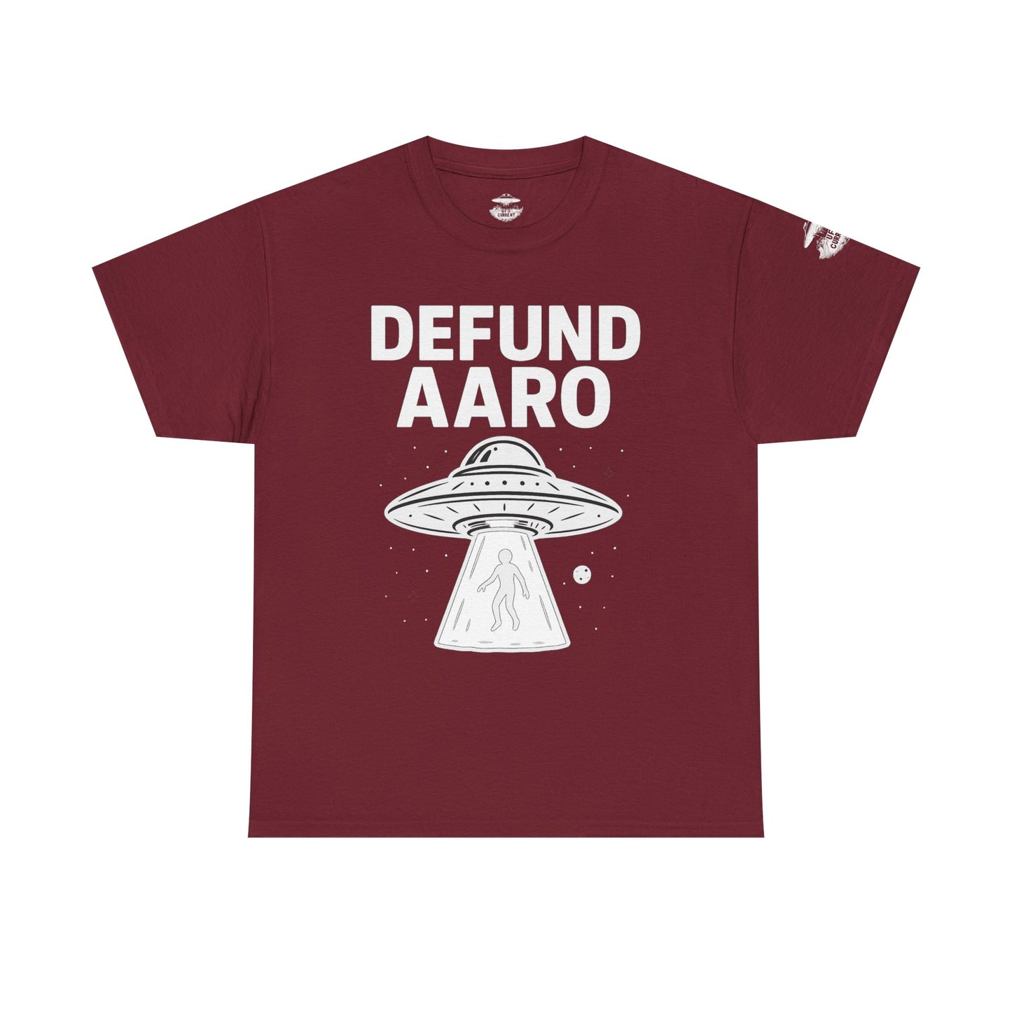 Defund AARO UFO T-Shirt – Bold Statement on UAP Disclosure and Government Secrecy | Unisex Heavy Cotton Tee